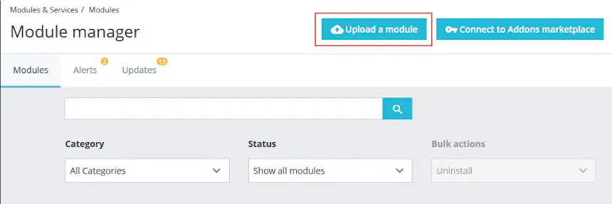 prestashop téléversement du module block sliding cart